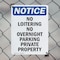 Signmission No Loitering No Overnight Parking OSHA Notice Sign, Plastic, 7in W x 10in L, 2PK OS-2PACK-NS-P-710-V-14695 - alternate 3